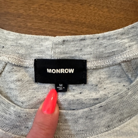 Monroe Reverse Contrast Rib Gray Raglan Sweatshirt - M - Picture 4 of 7